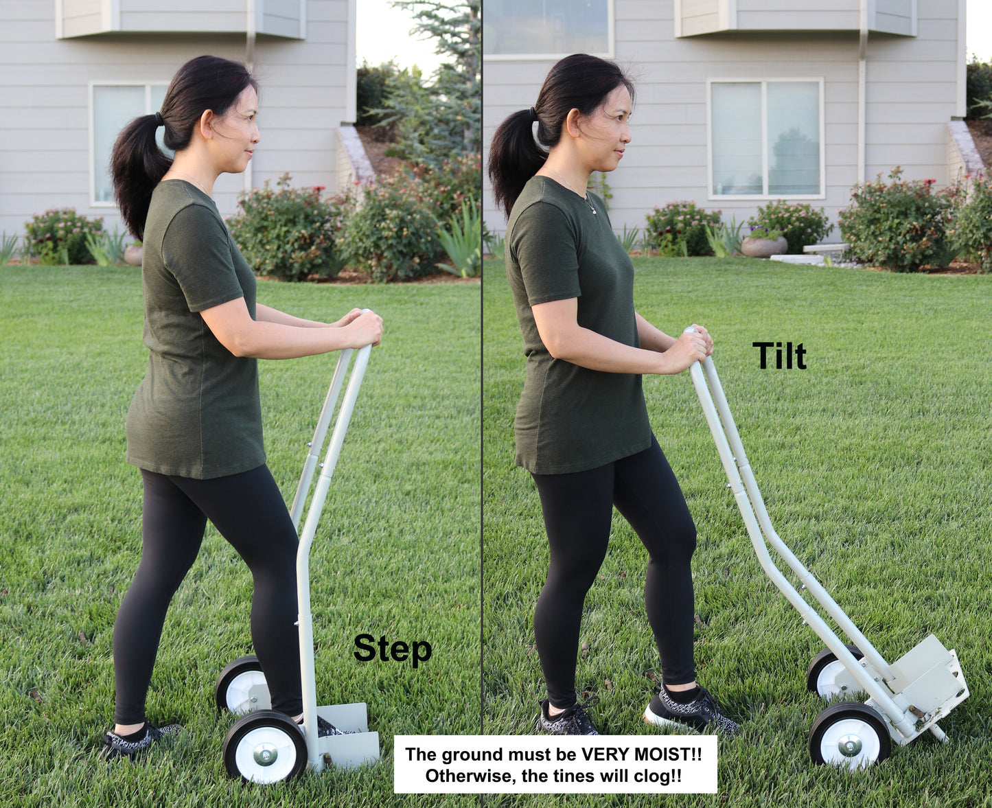 Step 'N Tilt Core Lawn Aerator Version 4 Kit (4.5 Inch Extra Long Coring Tines with Soil Core Container)