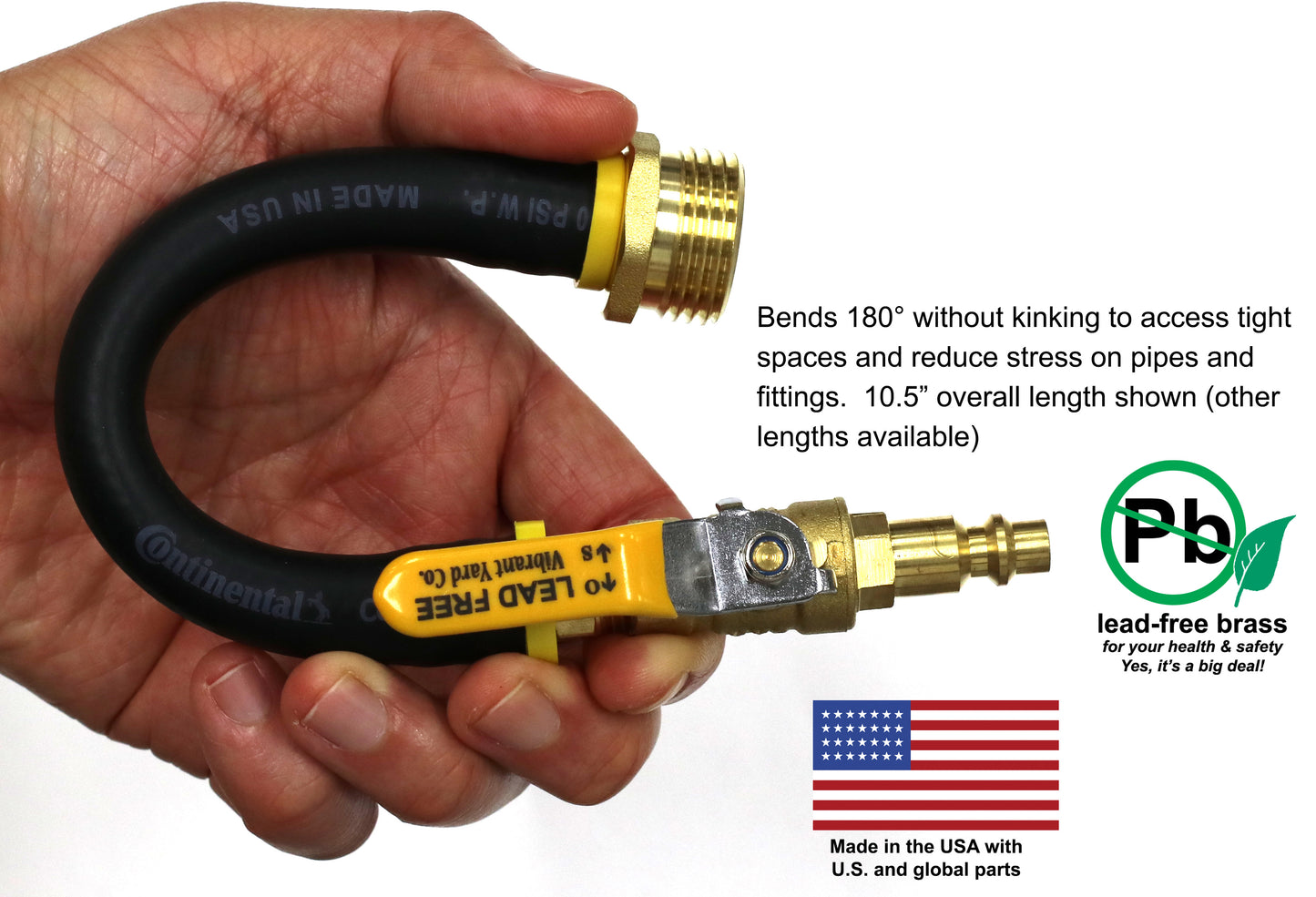 Winterize RV, Motorhome, Boat, Camper, and Travel Trailer: Air Compressor Quick-Connect Plug To Male Garden Hose Faucet Blow Out Adapter with Valve (Lead-Free Brass), Industrial Plug