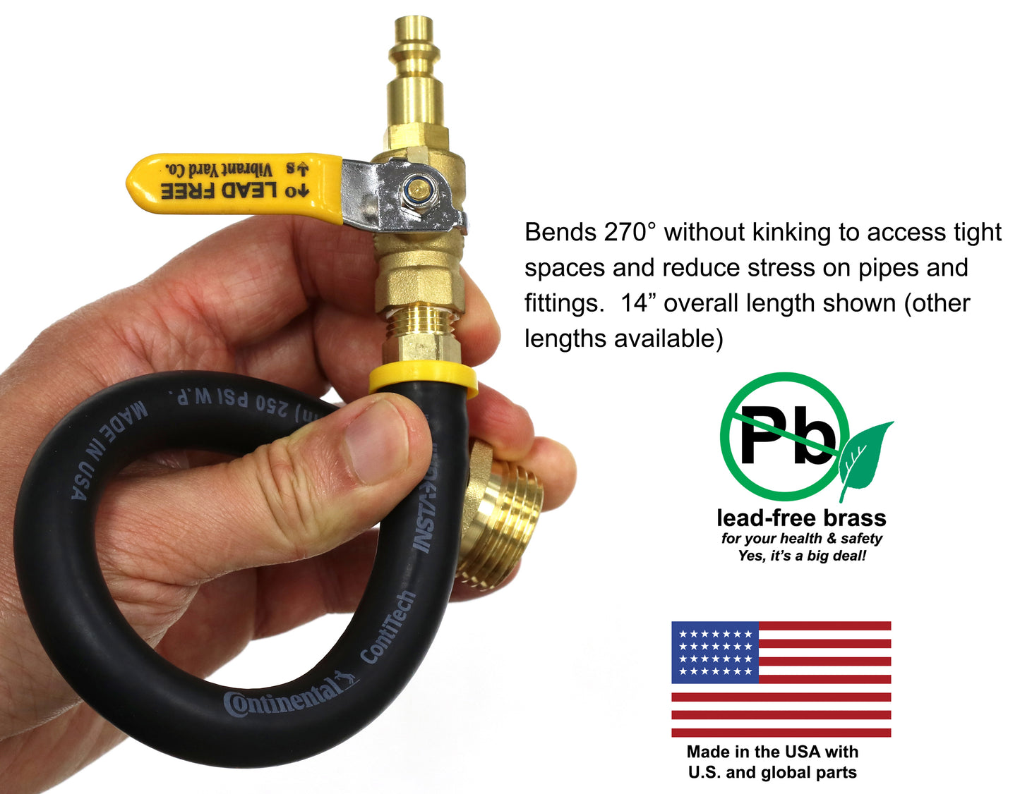 Winterize RV, Motorhome, Boat, Camper, and Travel Trailer: Air Compressor Quick-Connect Plug To Male Garden Hose Faucet Blow Out Adapter with Valve (Lead-Free Brass), Industrial Plug