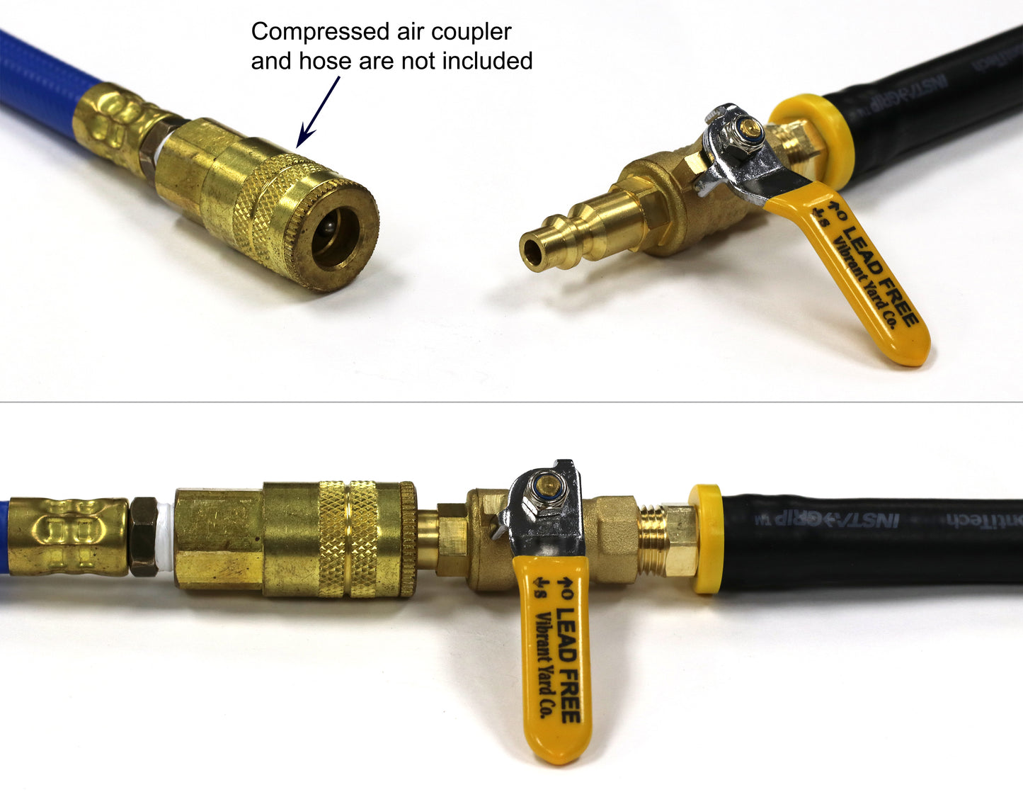 Winterize RV, Motorhome, Boat, Camper, and Travel Trailer: Air Compressor Quick-Connect Plug To Male Garden Hose Faucet Blow Out Adapter with Valve (Lead-Free Brass), Industrial Plug
