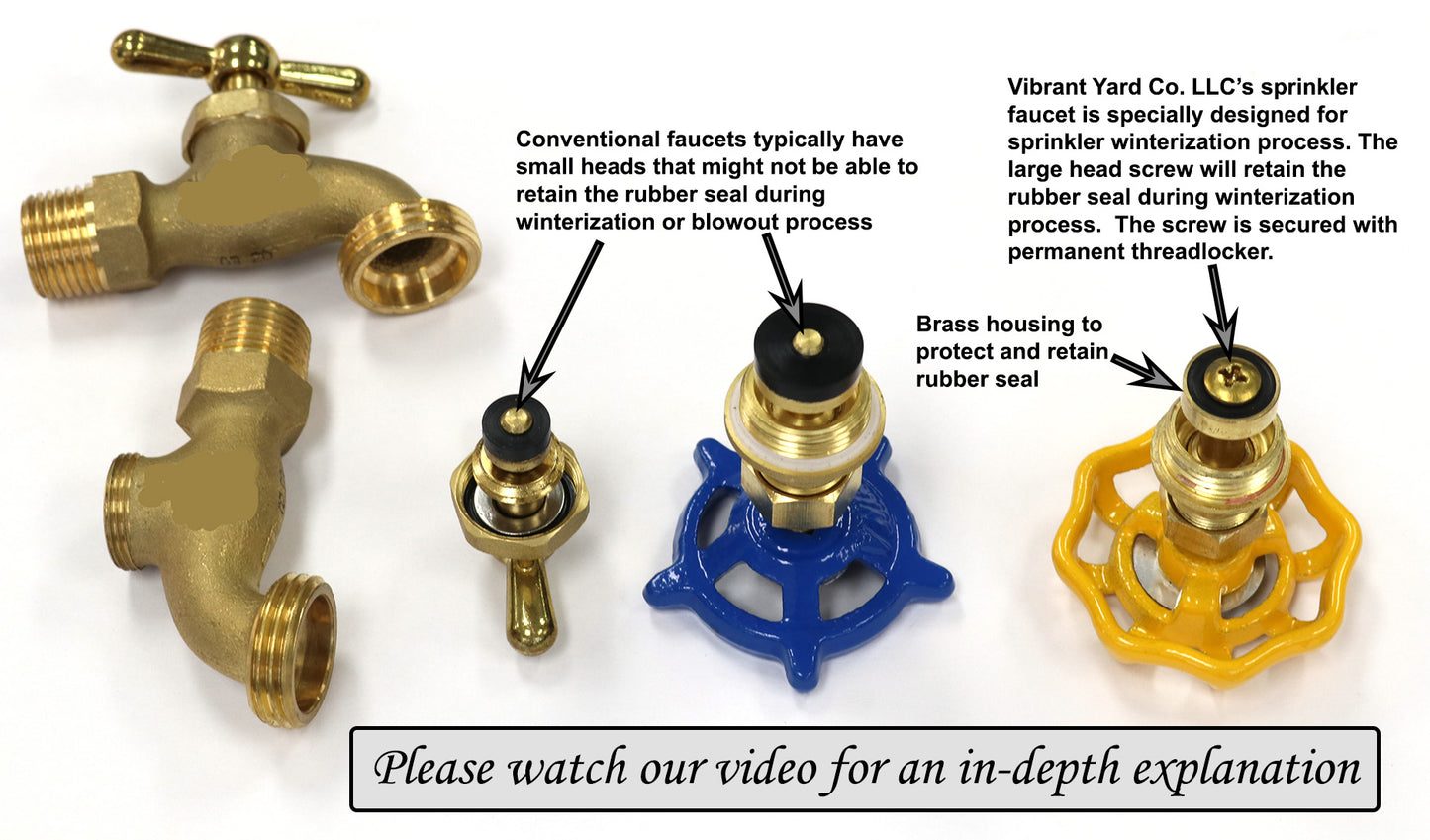 Garden Faucet Valve Specifically Designed for Sprinkler Winterization and Blowout Process with 1/2" MNPT Connection