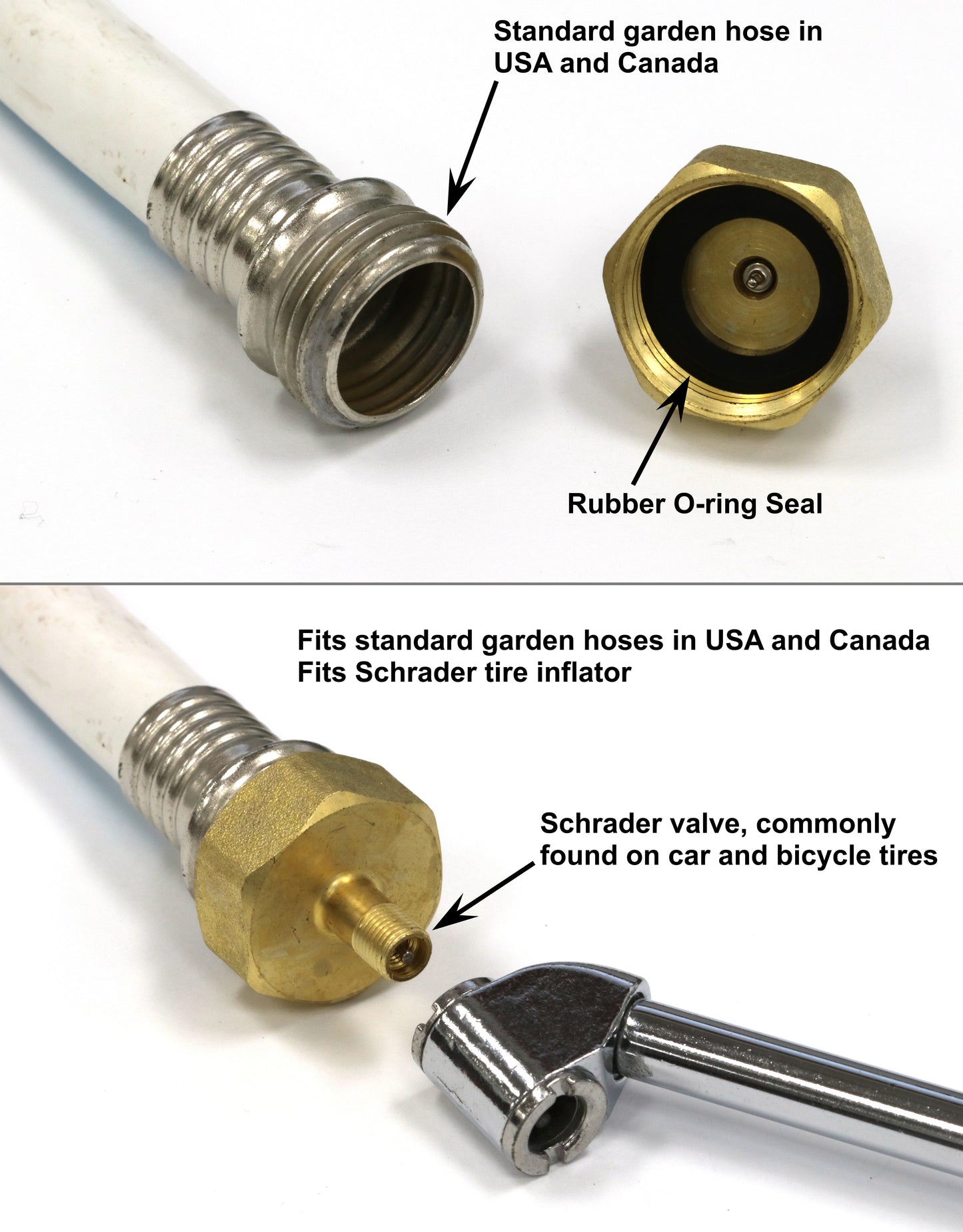 Tire Inflation Schrader Air Valve to Female Garden Hose Faucet | Winterize Blow Out Adapter Fitting