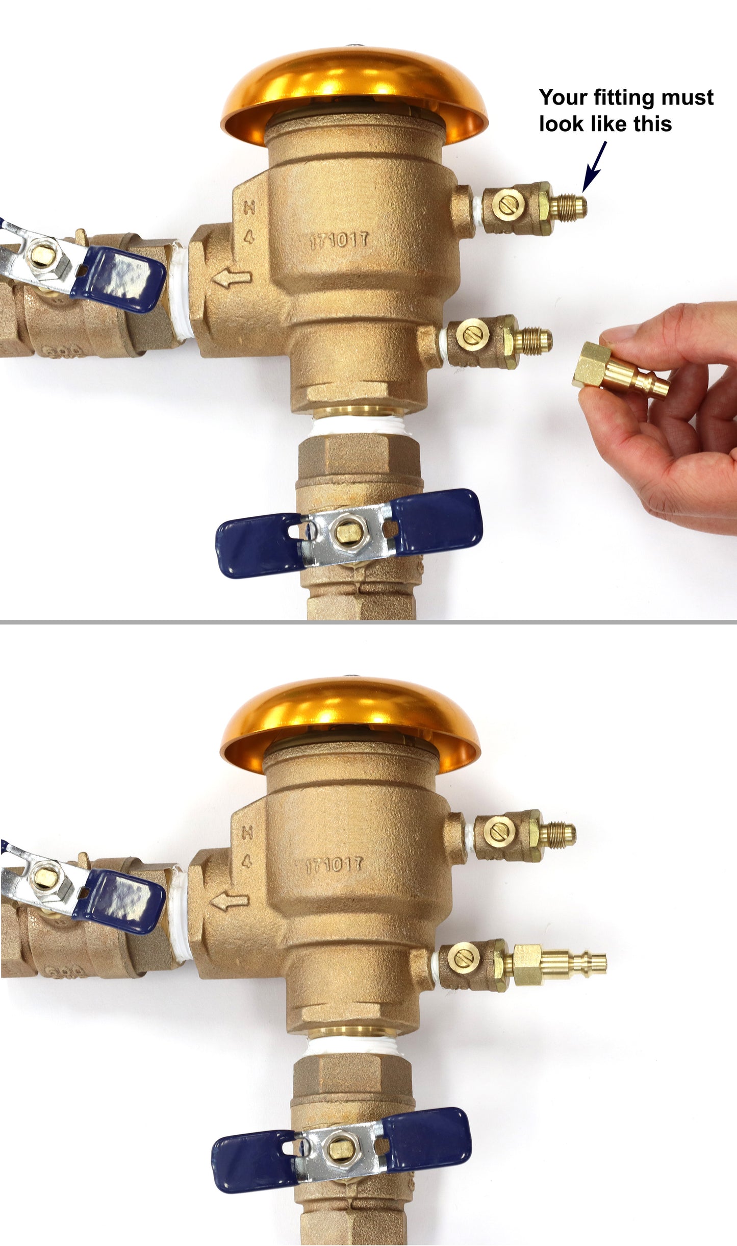 Industrial Style Plug to Female SAE 45-degree Flare Fittings | Adapters to Winterize Blow out Backflow Preventer and Pressure Vacuum Breaker (PVB) for Sprinkler System (Solid Lead-Free Brass)