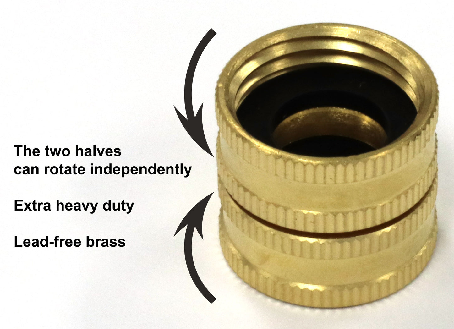 Female-to-Female Garden Faucet Adapter Fitting (Solid Lead-Free Brass)