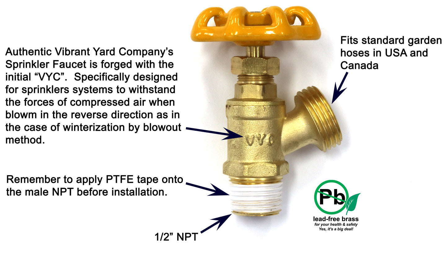 Sprinkler Garden Faucet with 1/2" MNPT Connection