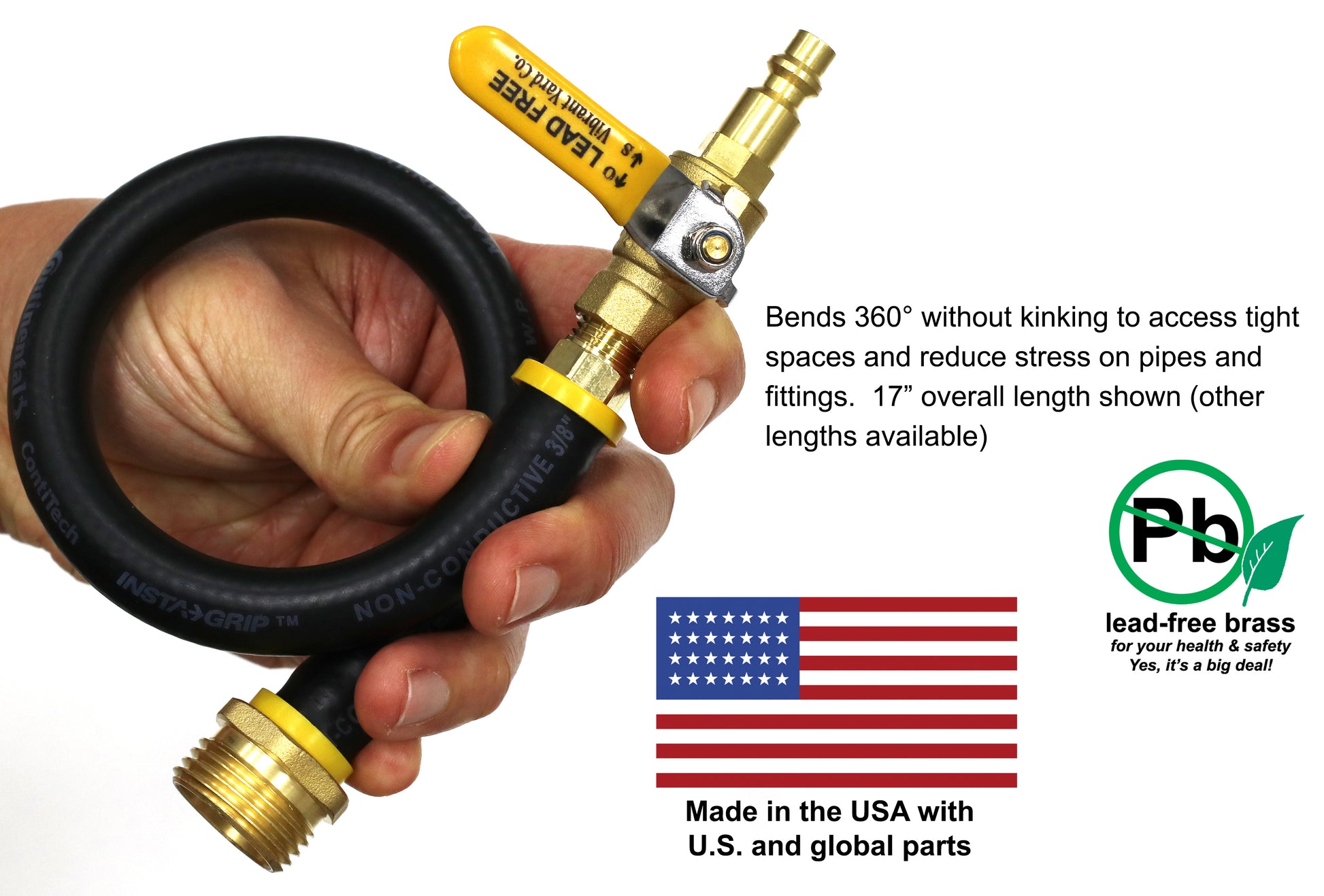 Winterize RV, Motorhome, Boat, Camper, and Travel Trailer: Air Compressor Quick-Connect Plug To Male Garden Hose Faucet Blow Out Adapter with Valve (Lead-Free Brass), Industrial Plug