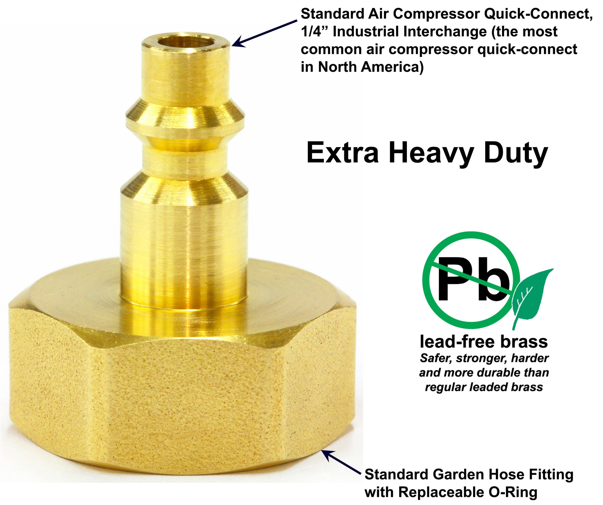 Winterize Sprinkler Systems And Outdoor Faucets: Air Compressor Quick-Connect Plug To Female Garden Faucet Blow Out Adapter Fitting (Solid Lead-Free Brass)