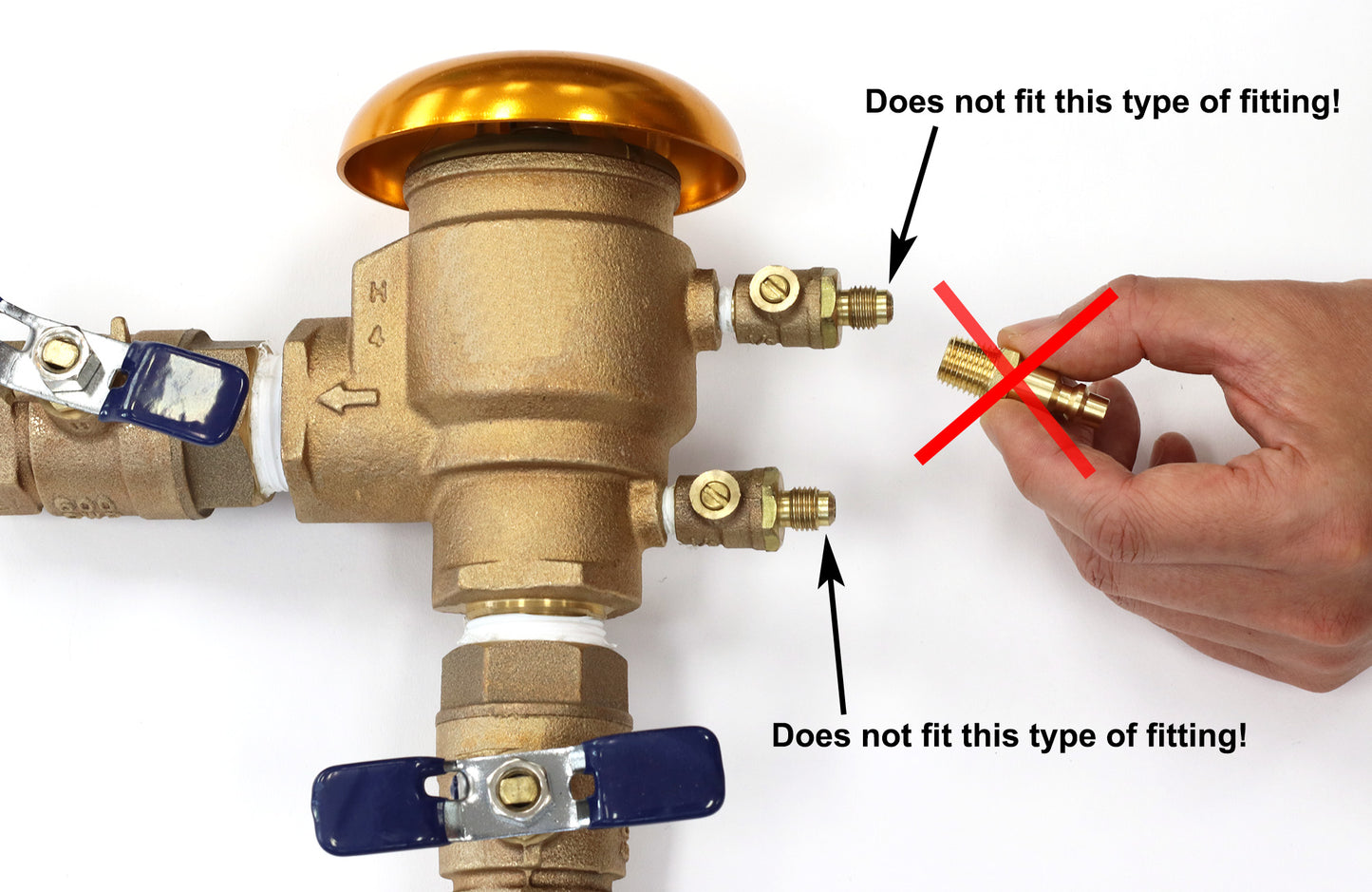 Industrial Style Plug to Male NPT Fittings | Adapters to Winterize Blow out Backflow Preventer and Pressure Vacuum Breaker (PVB) for Sprinkler System (Solid Lead-Free Brass)
