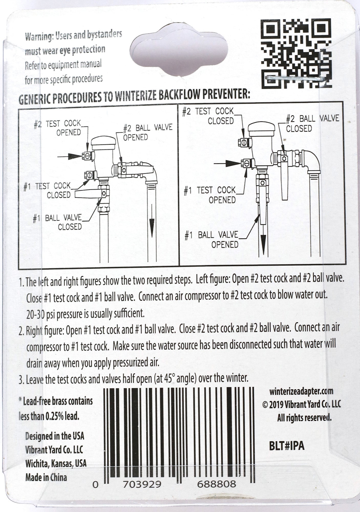 Industrial Style Plug to Male NPT Fittings | Adapters to Winterize Blow out Backflow Preventer and Pressure Vacuum Breaker (PVB) for Sprinkler System (Solid Lead-Free Brass)