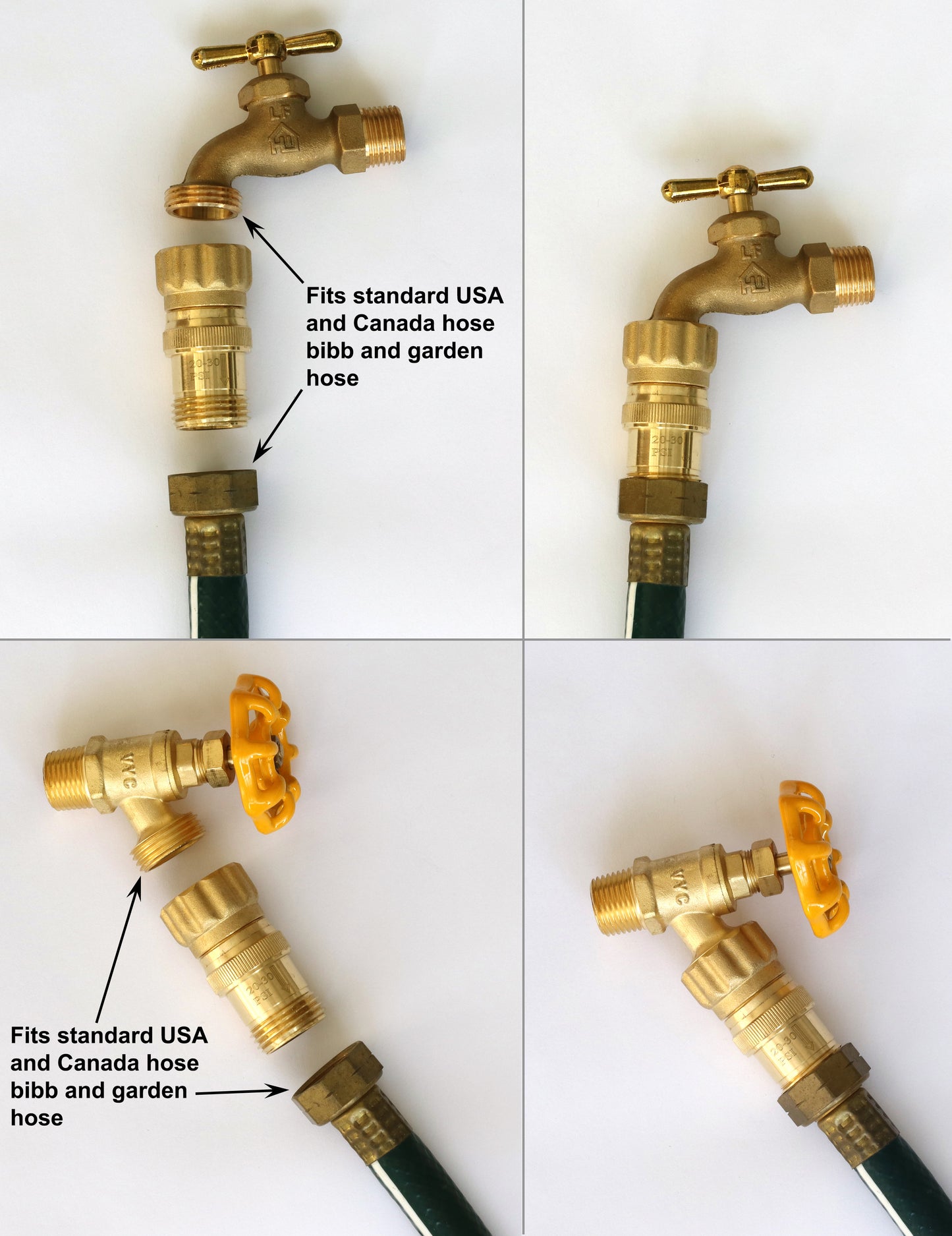 Lead-Free Brass 25 psi Pressure Regulator 3/4 inch Hose Thread Drip Irrigation System, Pressure Reducer