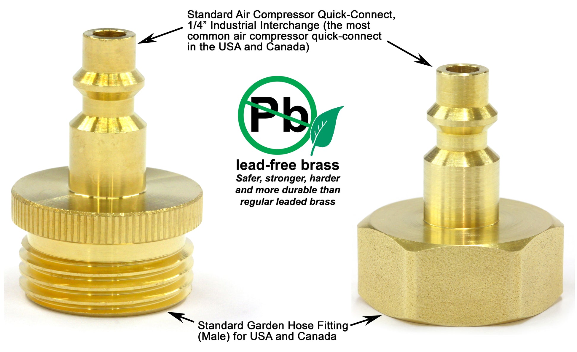 1/4-Inch Brass Female Industrial Quick Connect, Air Hose Fittings, Female  Quick Connector Air Coupler - PACK OF 10