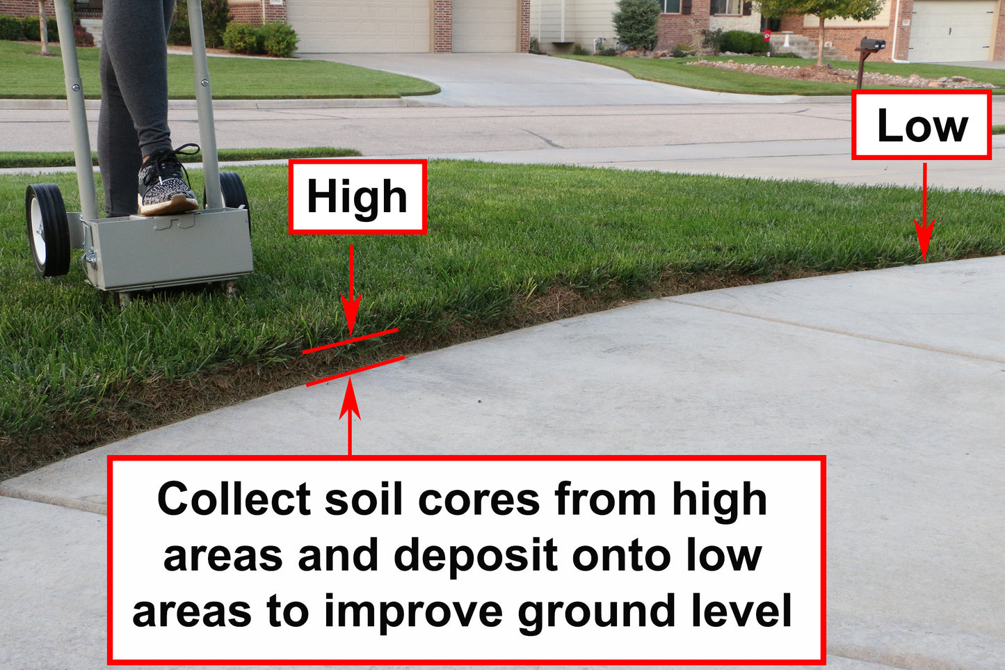 Step 'N Tilt Core Lawn Aerator Version 4 Kit (3.4 Inch Standard Length Coring Tines with Soil Core Container)