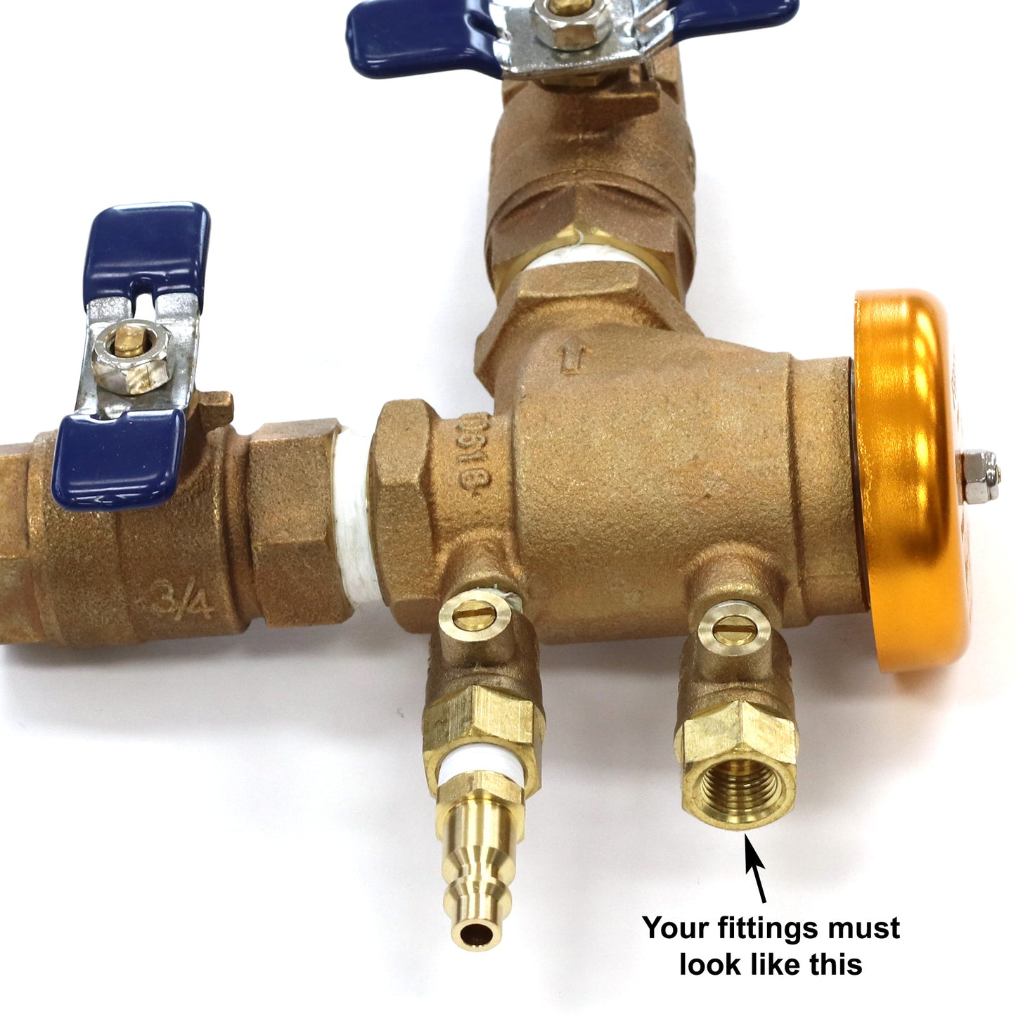 Industrial Style Plug to Male NPT Fittings | Adapters to Winterize Blow out Backflow Preventer and Pressure Vacuum Breaker (PVB) for Sprinkler System (Solid Lead-Free Brass)